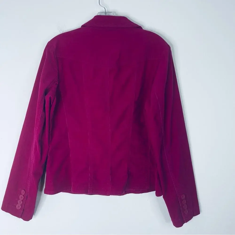 Jones NY pink corduroy preppy button academia blazer jacket medium